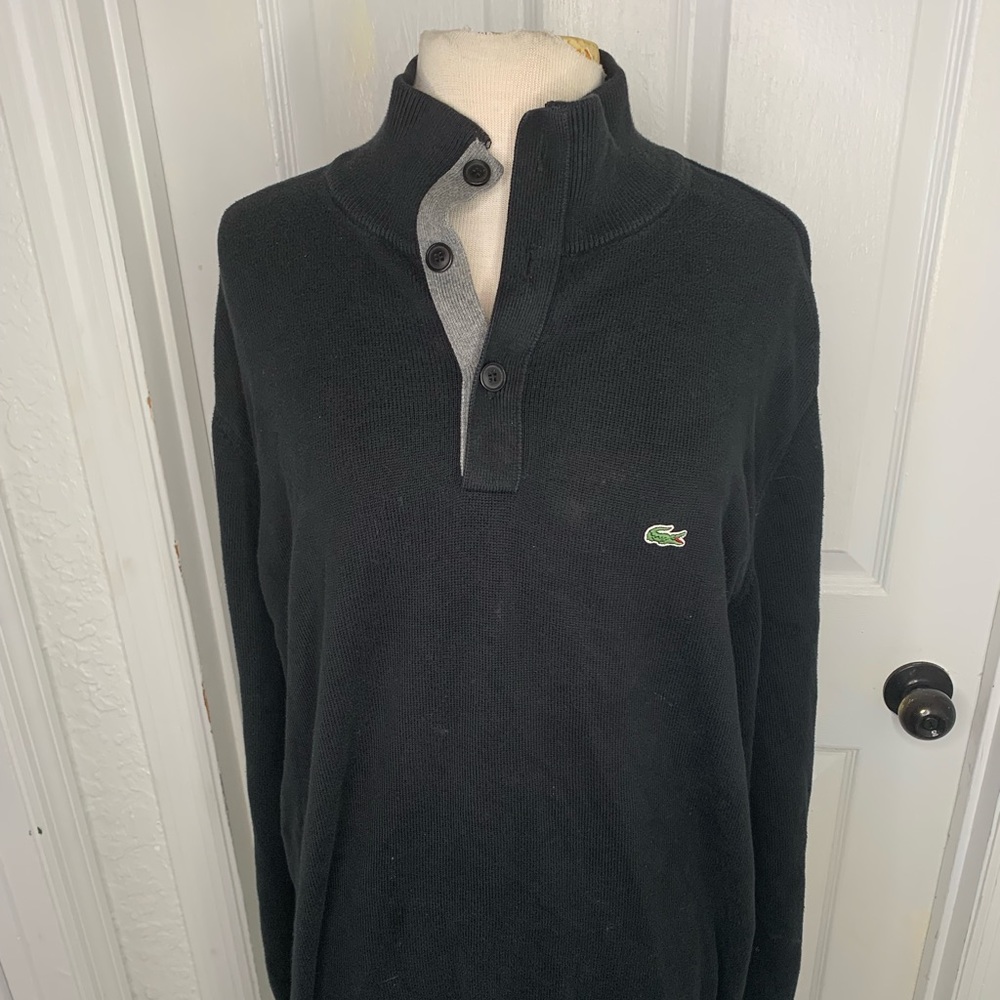Lacoste Henley Black Size 7 Long Long Sleeve